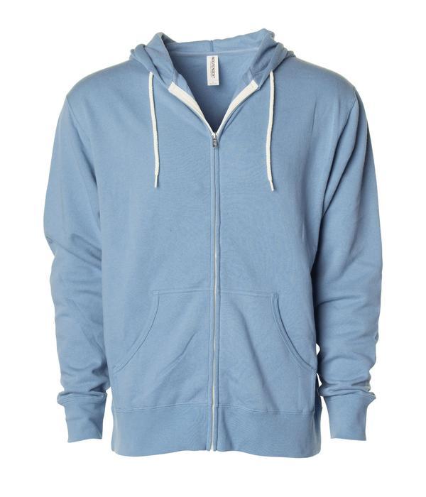 AFX90UNZ Unisex Zip Hooded Sweatshirt - Misty Blue / XS ZIPS