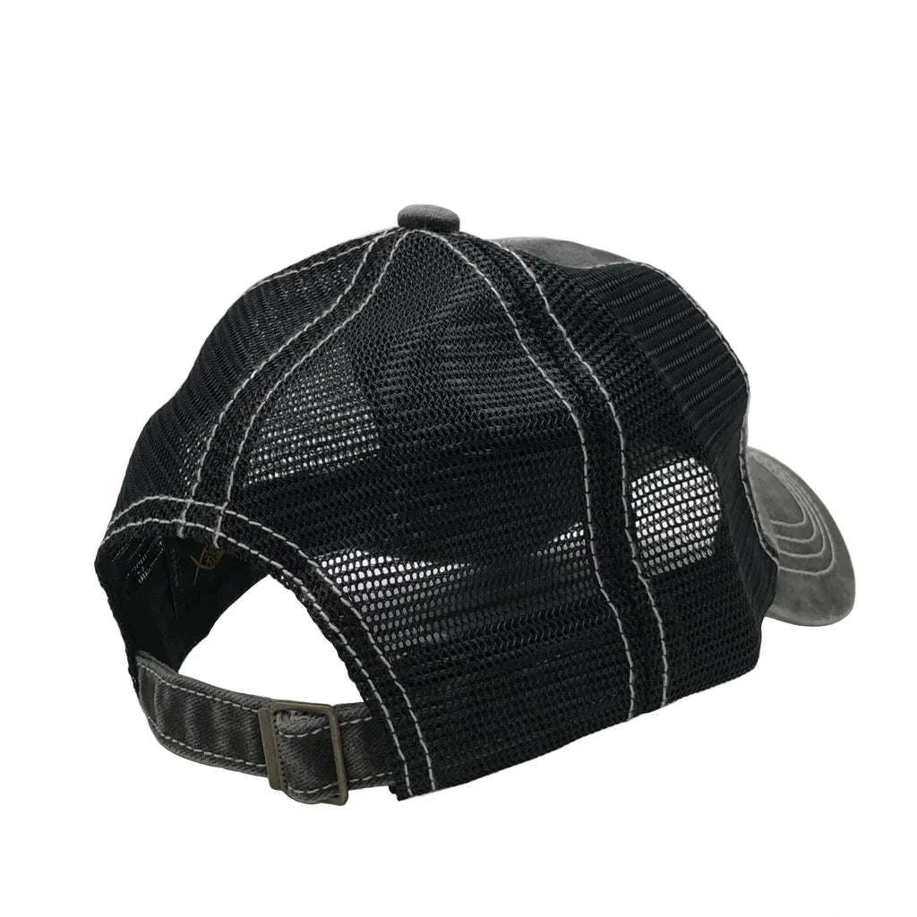 AS-1012 - Pigment Dyed Trucker Mesh Cap 6 PANELS - UNSTRUCTURED caps casquette Casual Wear COTTON / POLYESTER CURVE D-RING STRAP nissi caps TRUCKER MESH unstructured