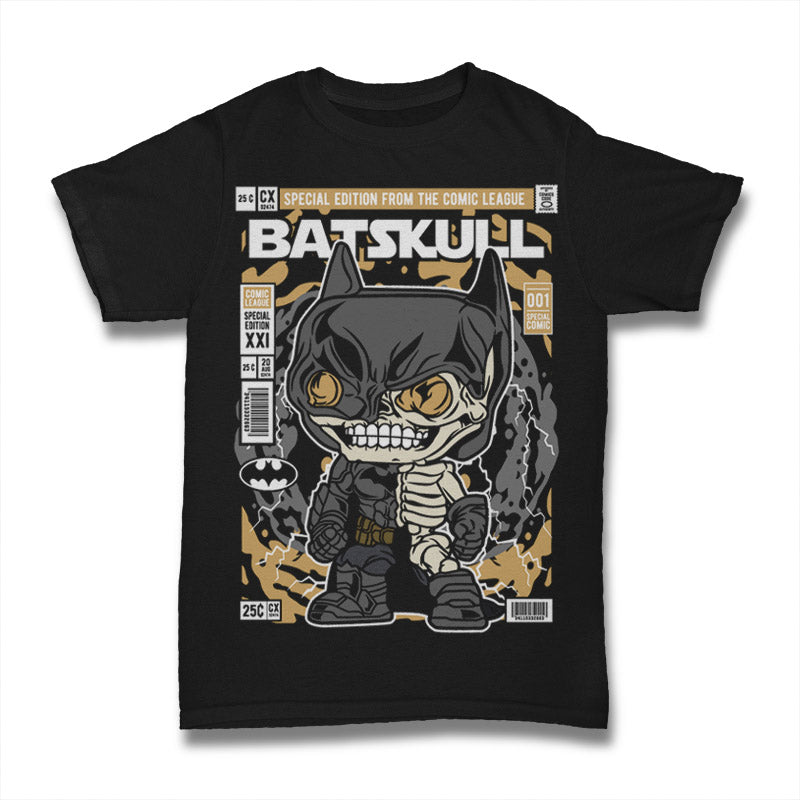 Bat Skull Funko Pop! Exclusive Comic Tee Adult Batman Comic Tee Dark Knight Apparel Exclusive Collection Fan Merchandise Funko Funko Pop Graphic Tee graphic tees Pop Culture Clothing Skull Superhero Shirt Toronto Apparel