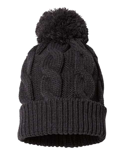 Chunk Twist Cuffed Beanie Heather Charcoal One Size Headwear - Winter Richardson