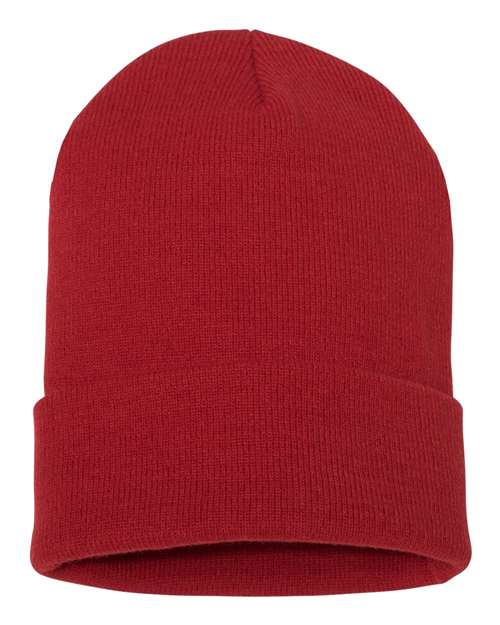 Cuffed Beanie - Red / One Size