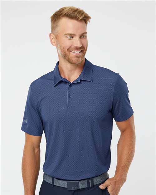 Diamond Dot Print Polo - Navy Blue/ White/ Grey Three / S