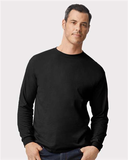 DryBlend® 50/50 Long Sleeve T-Shirt Black Gildan T-Shirts - Long Sleeve