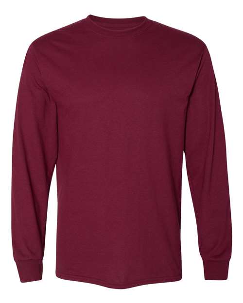 DryBlend® 50/50 Long Sleeve T-Shirt Maroon Gildan T-Shirts - Long Sleeve