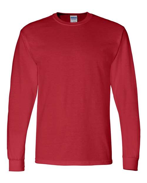 DryBlend® 50/50 Long Sleeve T-Shirt Red Gildan T-Shirts - Long Sleeve