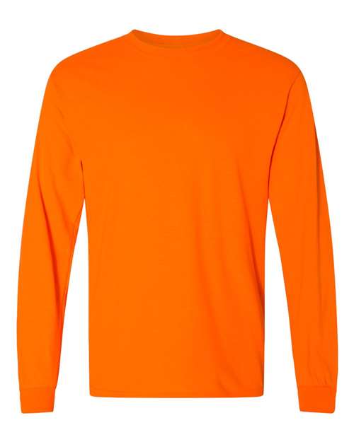 DryBlend® 50/50 Long Sleeve T-Shirt Safety Orange Gildan T-Shirts - Long Sleeve