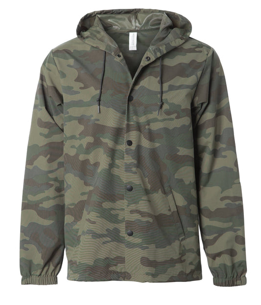 EXP95NB Water Resistant Hooded Windbreaker Coaches Jacket Forest Camo Coache Jacket EXP EXP95 EXP95NB EXPEDITION INDEPENDENT jacket MEN mens OUTERWEAR PERFORMANCE WATER RESISTANT windbreaker ZIPS