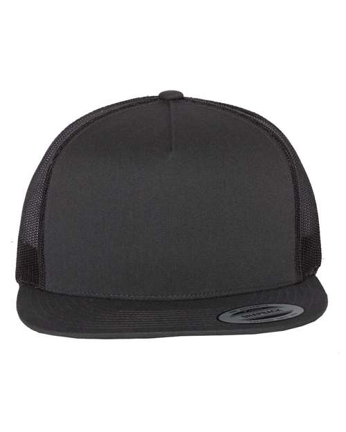 Five-Panel Classic Trucker Cap Charcoal Adjustable Headwear YP Classics