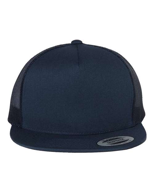 Five-Panel Classic Trucker Cap Navy Adjustable Headwear YP Classics