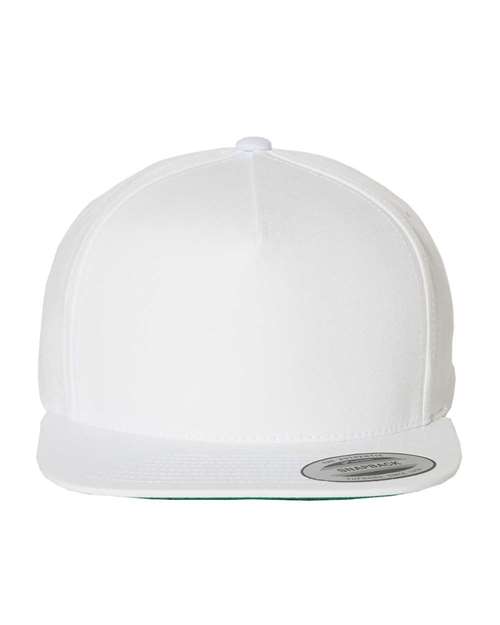 Five-Panel Cotton Twill Snapback Cap White Adjustable Headwear YP Classics