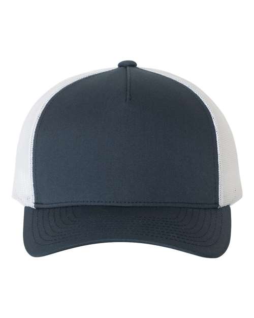 Five - Panel Retro Trucker Cap - Navy/ White / Adjustable