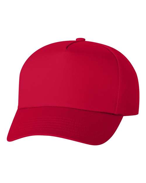 Five - Panel Twill Cap - Red / Adjustable
