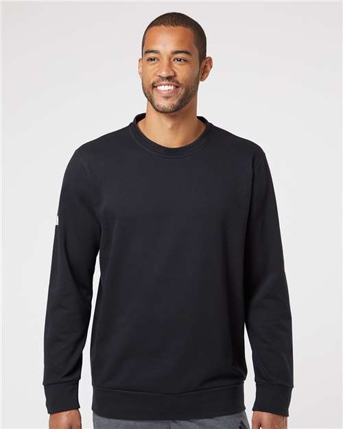 Fleece Crewneck Sweatshirt Black Adidas Fleece