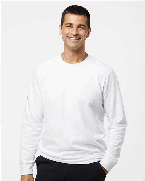 Fleece Crewneck Sweatshirt White Adidas Fleece