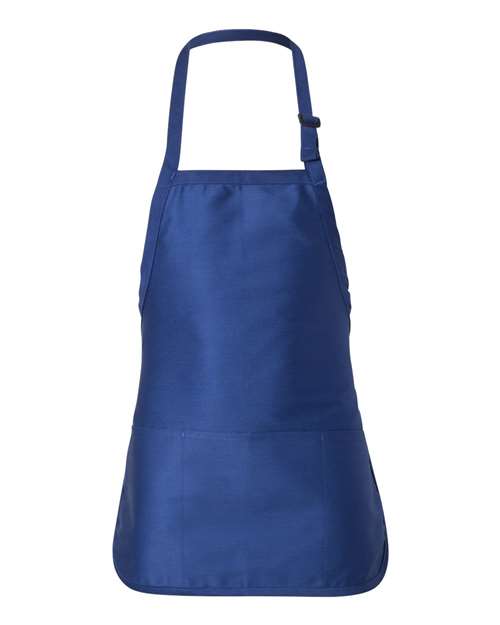 Full - Length Apron with Pouch Pocket - Royal / One Size