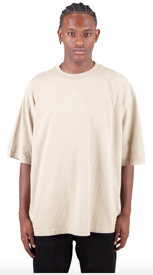 Garment Dye Drop Shoulder - 7.5 oz Cream GARMENT DYES MEN TEE shaka Shaka Wear TEE TEES tshirts