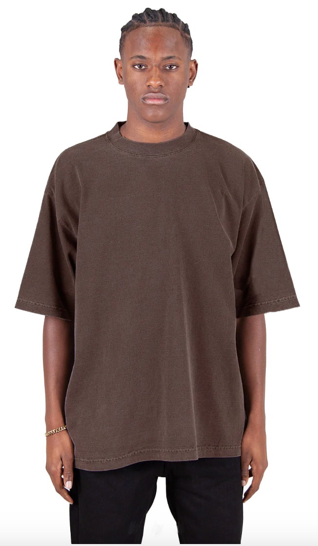 Garment Dye Drop Shoulder - 7.5 oz Mocha / XS T SHIRT