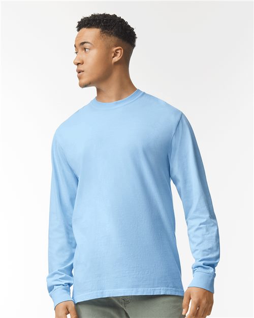 Garment - Dyed Heavyweight Long Sleeve T - Shirt - Berry