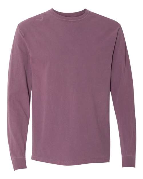 Garment - Dyed Heavyweight Long Sleeve T - Shirt - Berry / S