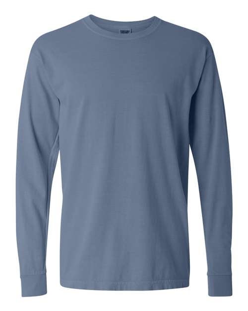 Garment - Dyed Heavyweight Long Sleeve T - Shirt - Blue
