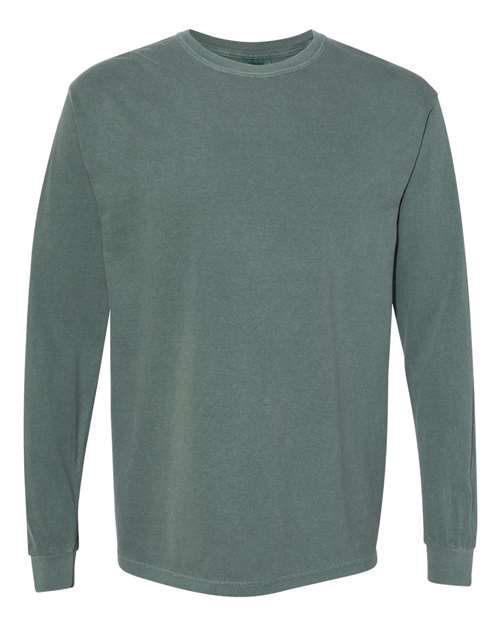 Garment - Dyed Heavyweight Long Sleeve T - Shirt - Blue