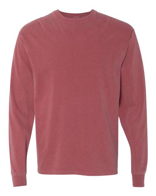 Garment - Dyed Heavyweight Long Sleeve T - Shirt - Brick / S