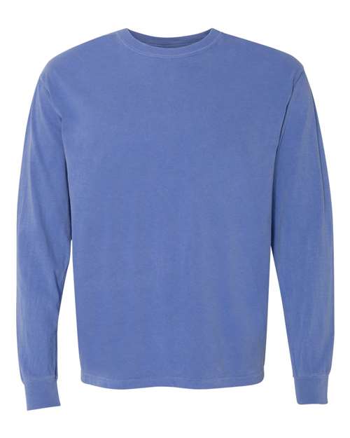 Garment - Dyed Heavyweight Long Sleeve T - Shirt - Flo Blue