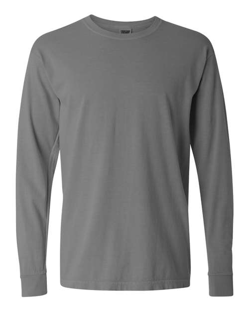 Garment-Dyed Heavyweight Long Sleeve T-Shirt - Grey Grey Comfort Colors T-Shirts - Long Sleeve