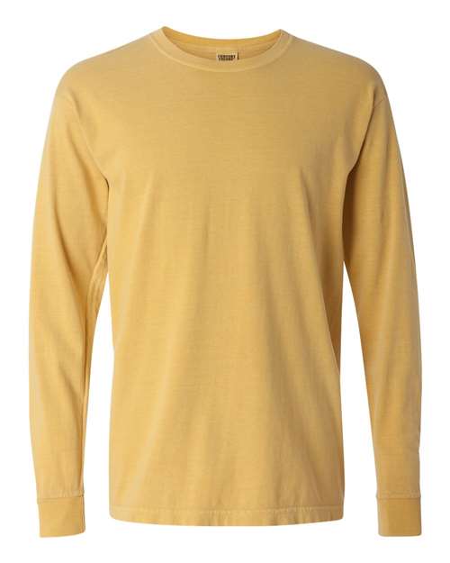 Garment - Dyed Heavyweight Long Sleeve T - Shirt - Mustard