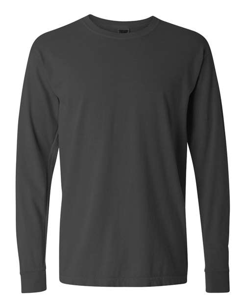 Garment - Dyed Heavyweight Long Sleeve T - Shirt - Pepper