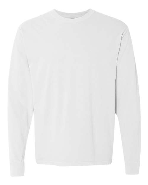 Garment - Dyed Heavyweight Long Sleeve T - Shirt - White / S