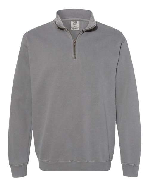 Garment - Dyed Quarter Zip Sweatshirt - Grey / S