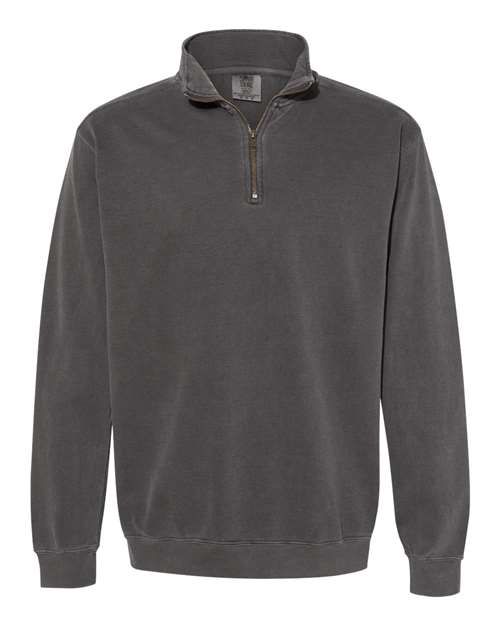Garment - Dyed Quarter Zip Sweatshirt - Pepper / S