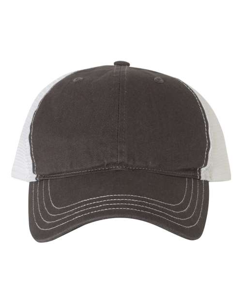 Garment - Washed Trucker Cap - Charcoal/ White / Adjustable
