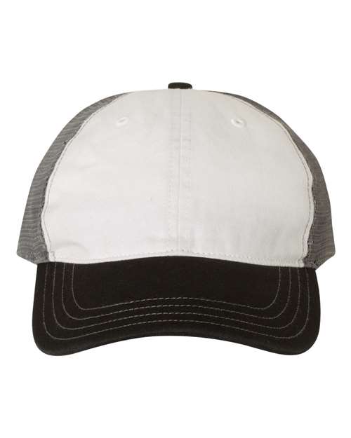 Garment - Washed Trucker Cap - White/ Charcoal/ Black