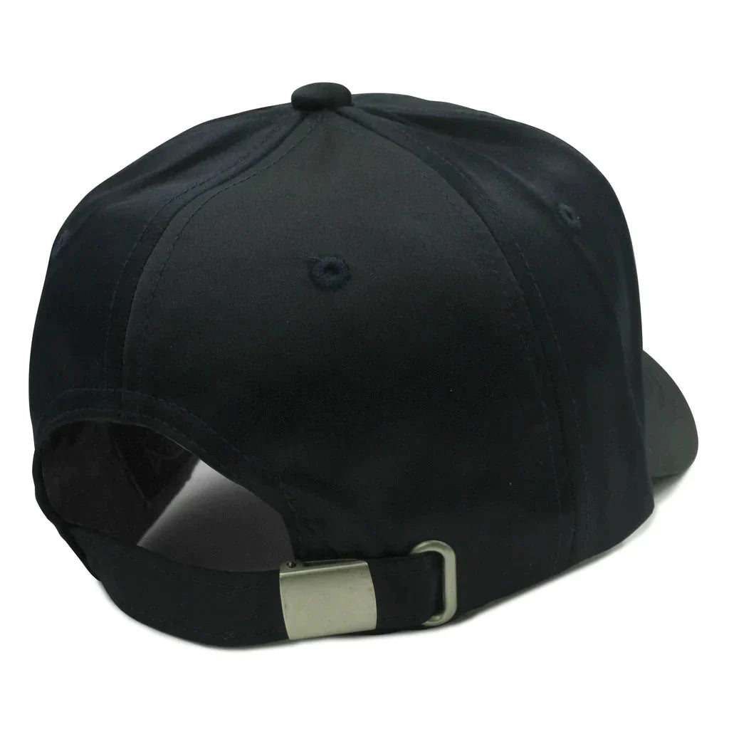 GN-1010 - Satin Cap 6 PANELS - UNSTRUCTURED BUCKLE STRAP CURVE NISSI nissi caps POLYESTER SATIN