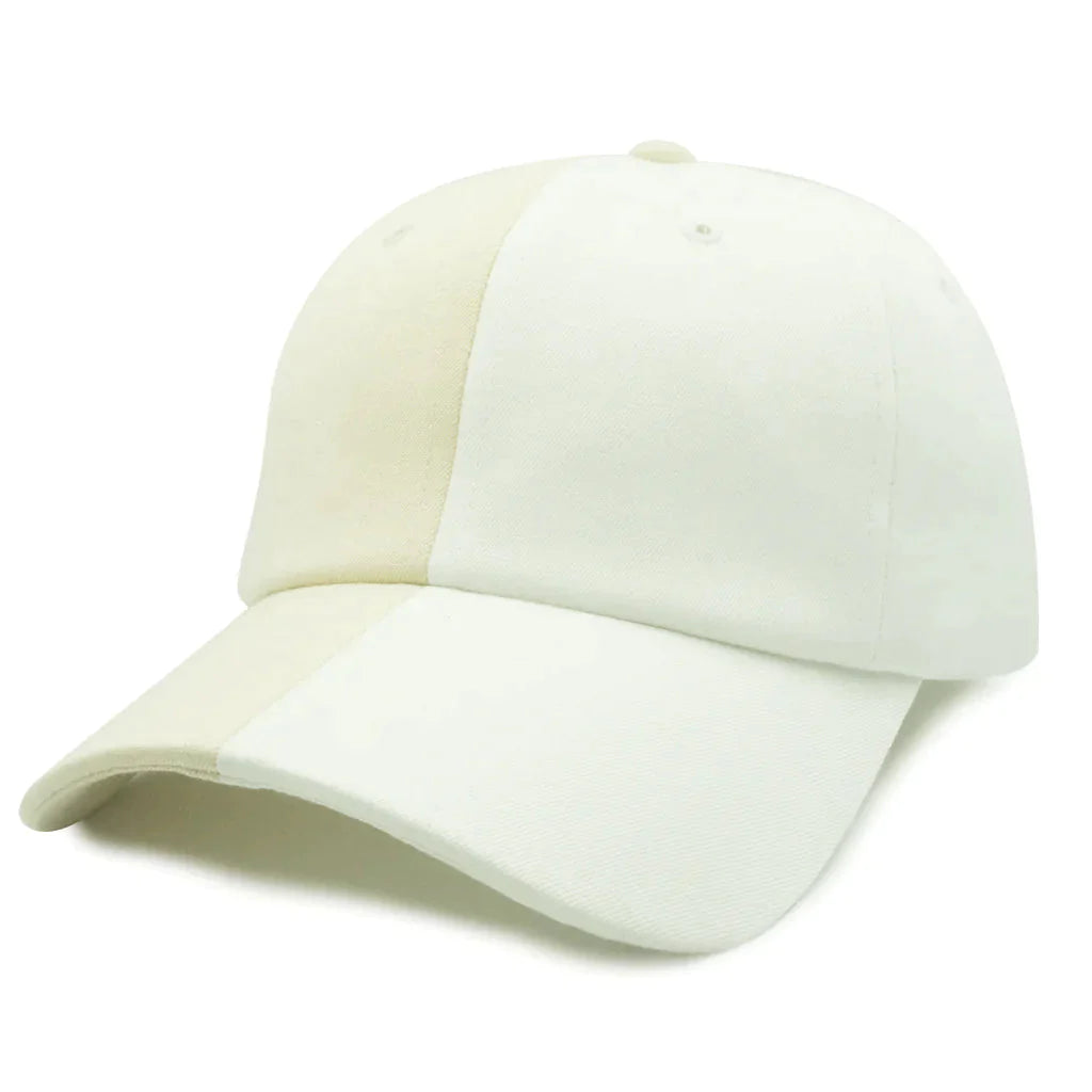 GN - 1011 - CVC Two Tone Curved Bill Cap One Size / White