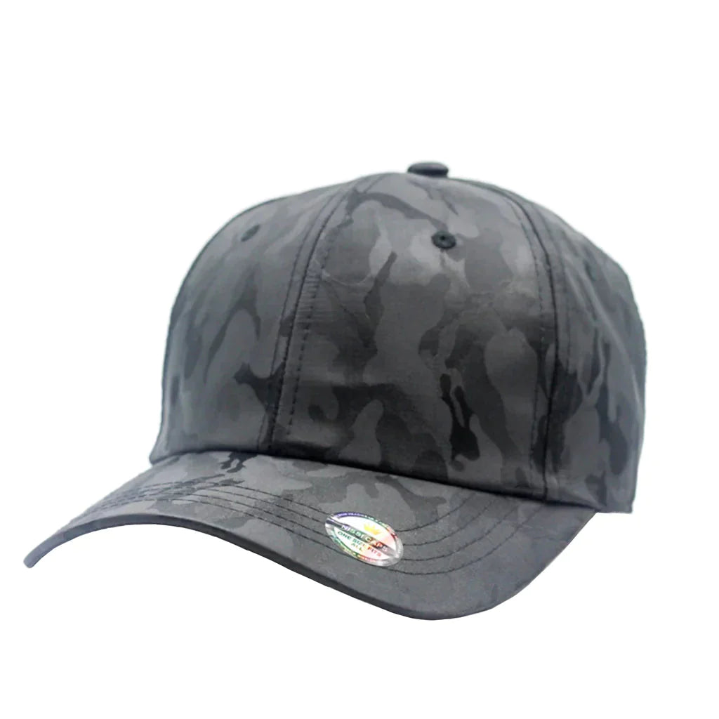 GN - 1017 - Satin Camo Cap One Size / Black Hats