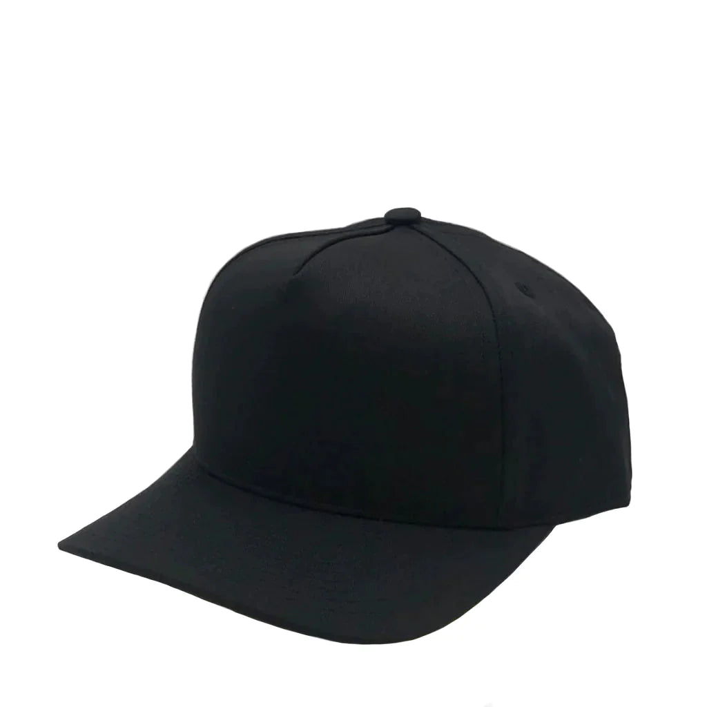 GNV-007 - Premium Pro Style Cap Black One Size 5 PANELS caps COMING SOON COTTON / POLYESTER CURVE NISSI nissi caps SNAPBACK