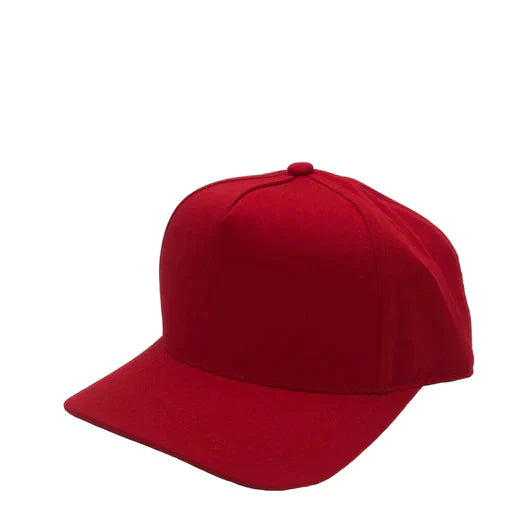 GNV-007 - Premium Pro Style Cap Red One Size 5 PANELS caps COMING SOON COTTON / POLYESTER CURVE NISSI nissi caps SNAPBACK