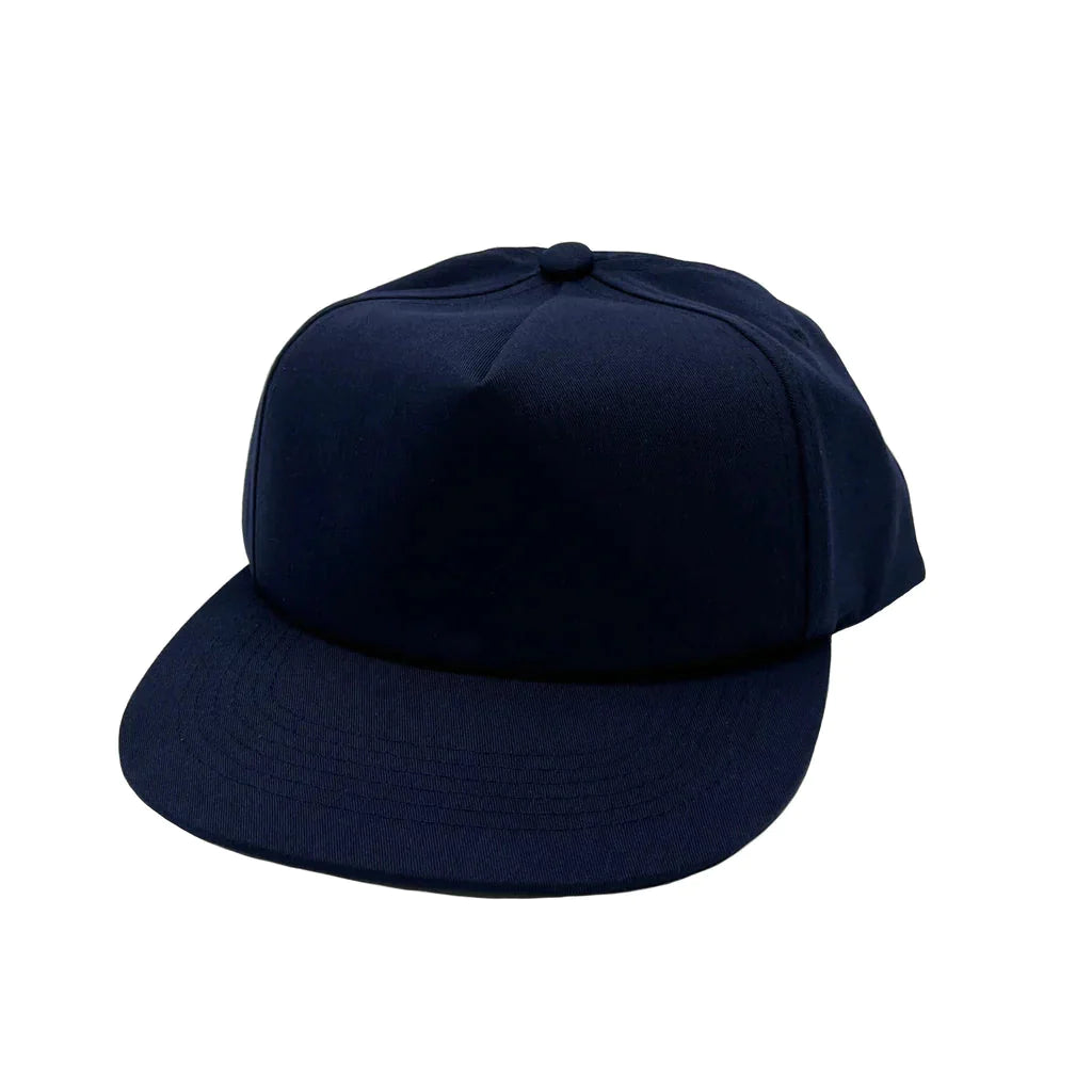 GNV-011 - CVC 5 Panels Unstructured Flat Bill Cap Navy One Size 5 PANELS - UNSTRUCTURED COTTON / POLYESTER nissi caps SNAPBACK