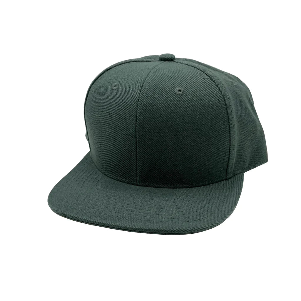 GNV - AS002 - 6 Panels Flat Bill Snapback Cap Dark Grey