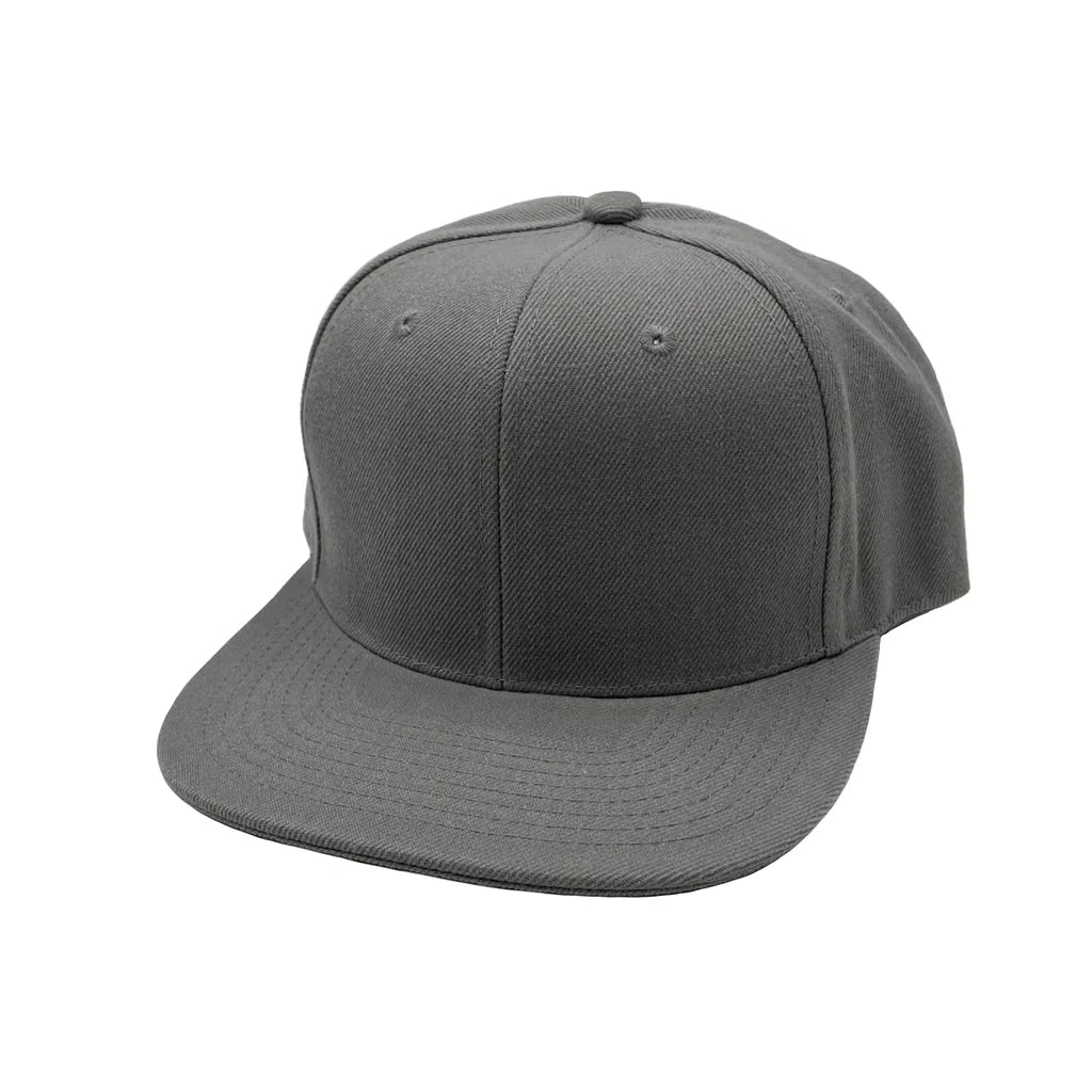 GNV - AS002 - 6 Panels Flat Bill Snapback Cap Light Grey