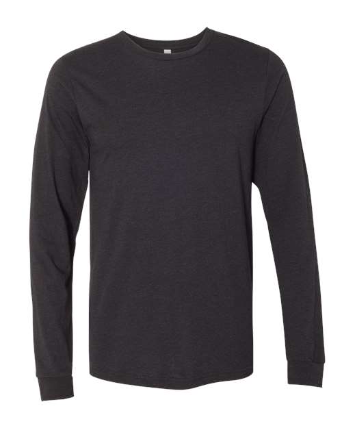 Heather CVC Long Sleeve Tee Black Heather BELLA + CANVAS T-Shirts - Long Sleeve