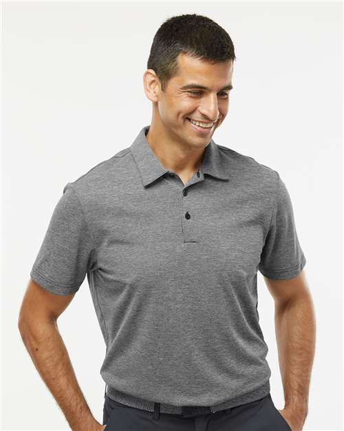 Heathered Polo - Black Melange / S