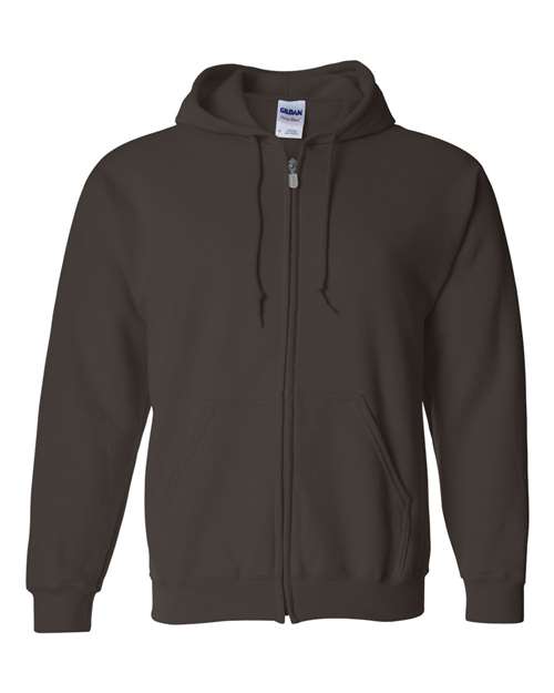 Heavy Blend™ Full-Zip Hooded Sweatshirt - Dark Chocolate Dark Chocolate Fleece Gildan