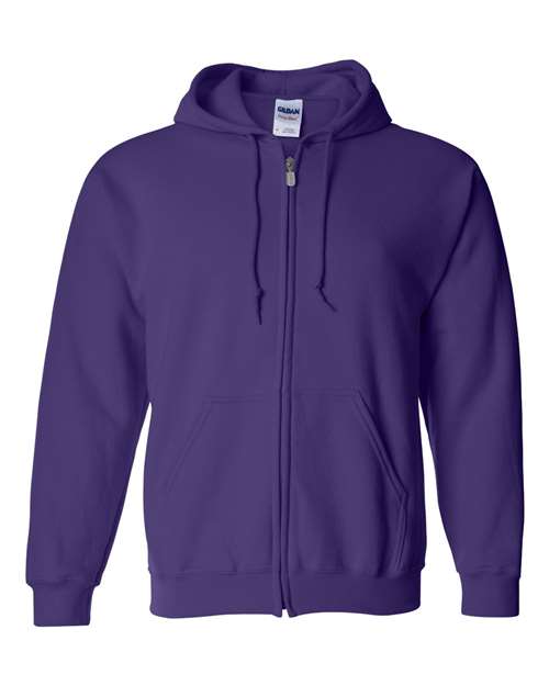 Heavy Blend™ Full-Zip Hooded Sweatshirt - Purple Purple Fleece Gildan