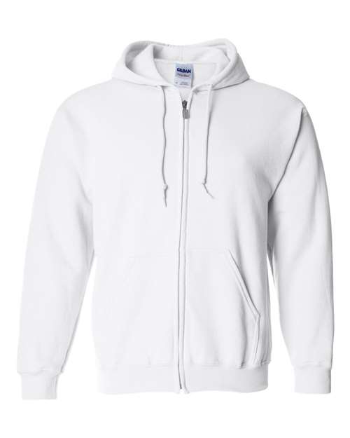 Heavy Blend™ Full - Zip Hooded Sweatshirt - White / S