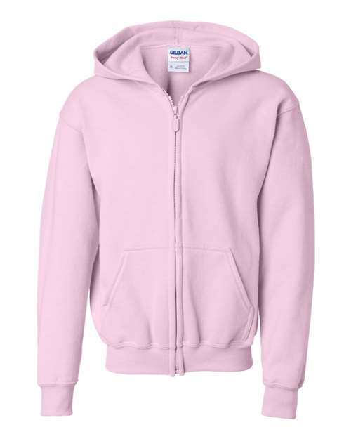 Heavy Blend™ Youth Full-Zip Hooded Sweatshirt Light Pink Fleece Gildan