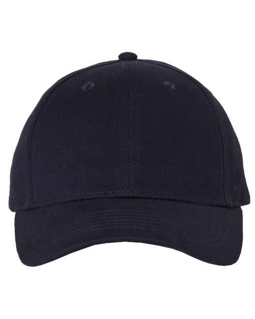 Heavy Brushed Twill Structured Cap Navy Adjustable Headwear Sportsman